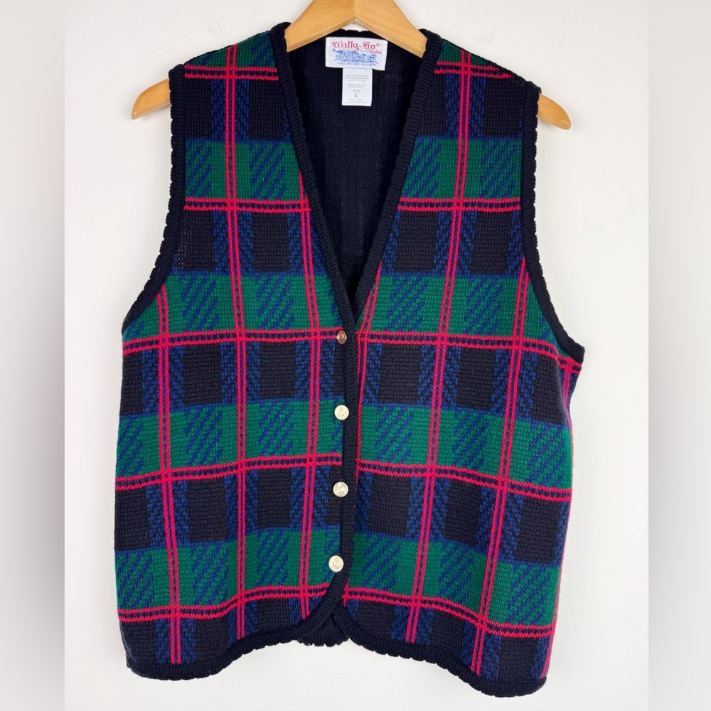 Tally Ho Vintage Plaid Sweater Vest